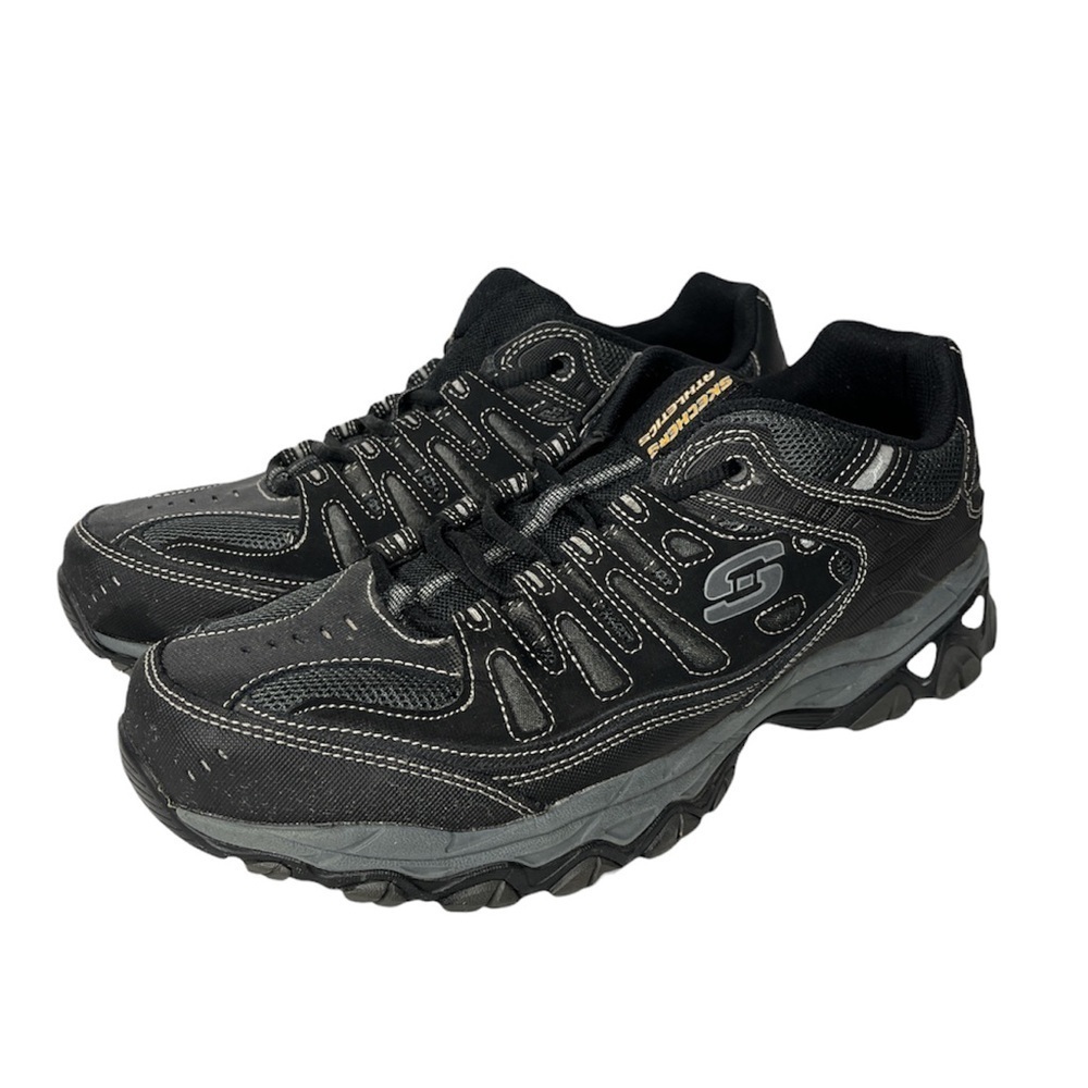 Skechers Men's 12 After Burn Memory Fit 50125EWW Black Running Shoes Sneakers - Picture 3 of 10